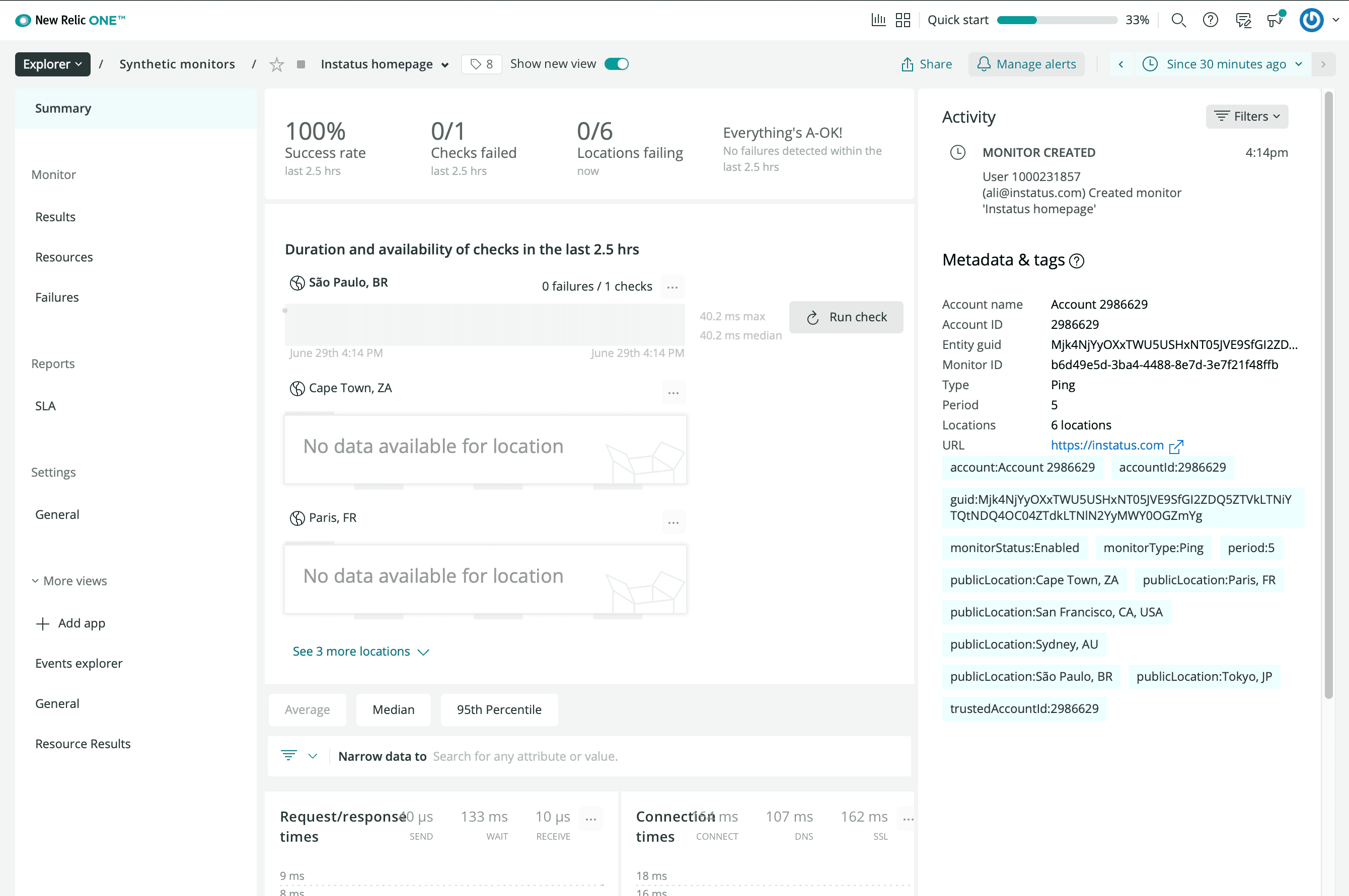 New Relic Synthetics