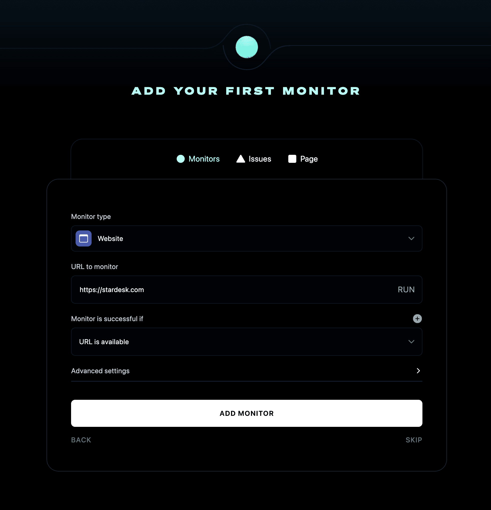 Status page created