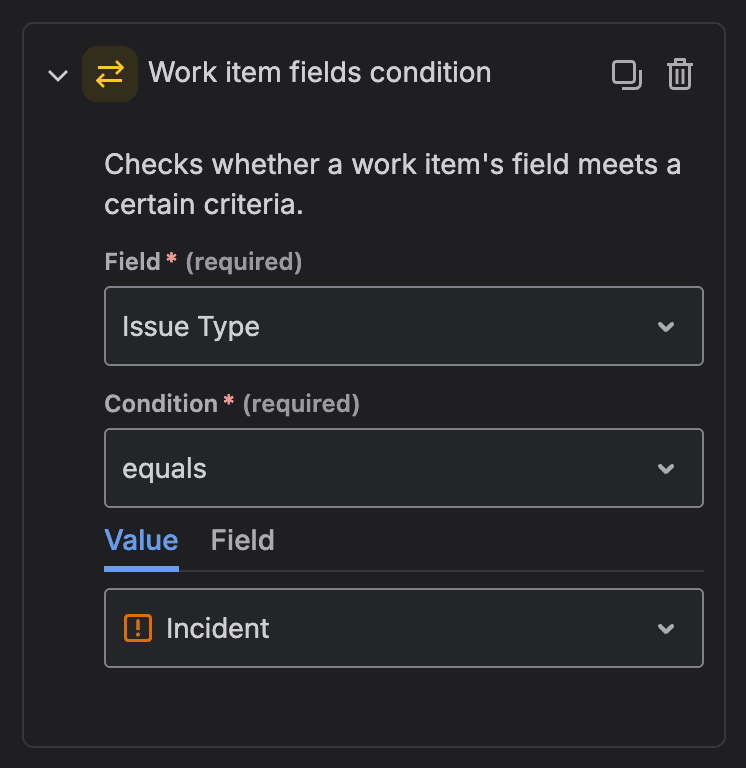 Jira Issue type condition